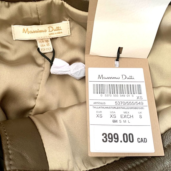 Massimo Dutti Leather Midi Skirt NWT - Picture 6 of 6
